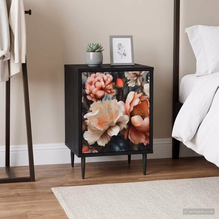 Set di 2 comodini vidaXL BORNE in stile moderno, colore Rovere Nero, L: 36 cm, P: 33 cm, H: 51 cm