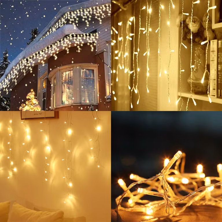 Salcar 6 x 1 m 300 LED luci fiabesche pioggia di ghiaccio Tenda luminosa natalizia 9 modalità di illuminazione e funzione memoria
