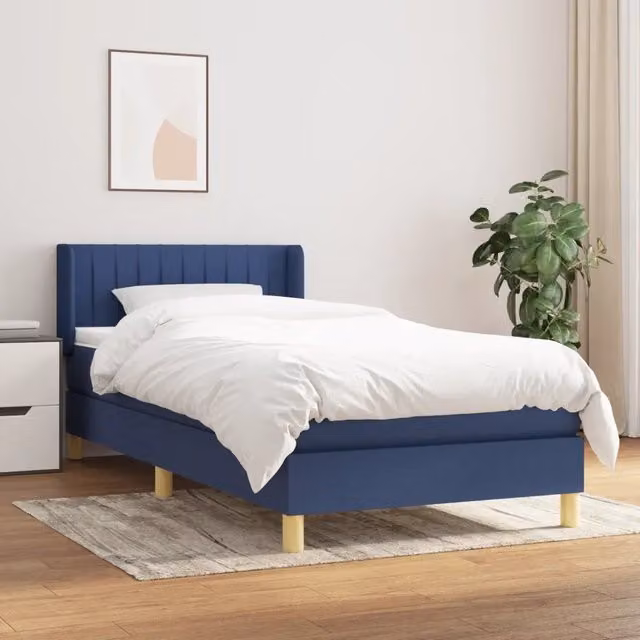 Giroletto a Molle con Materasso-Struttura Letto Blu 80x200 cm inTessuto 825332