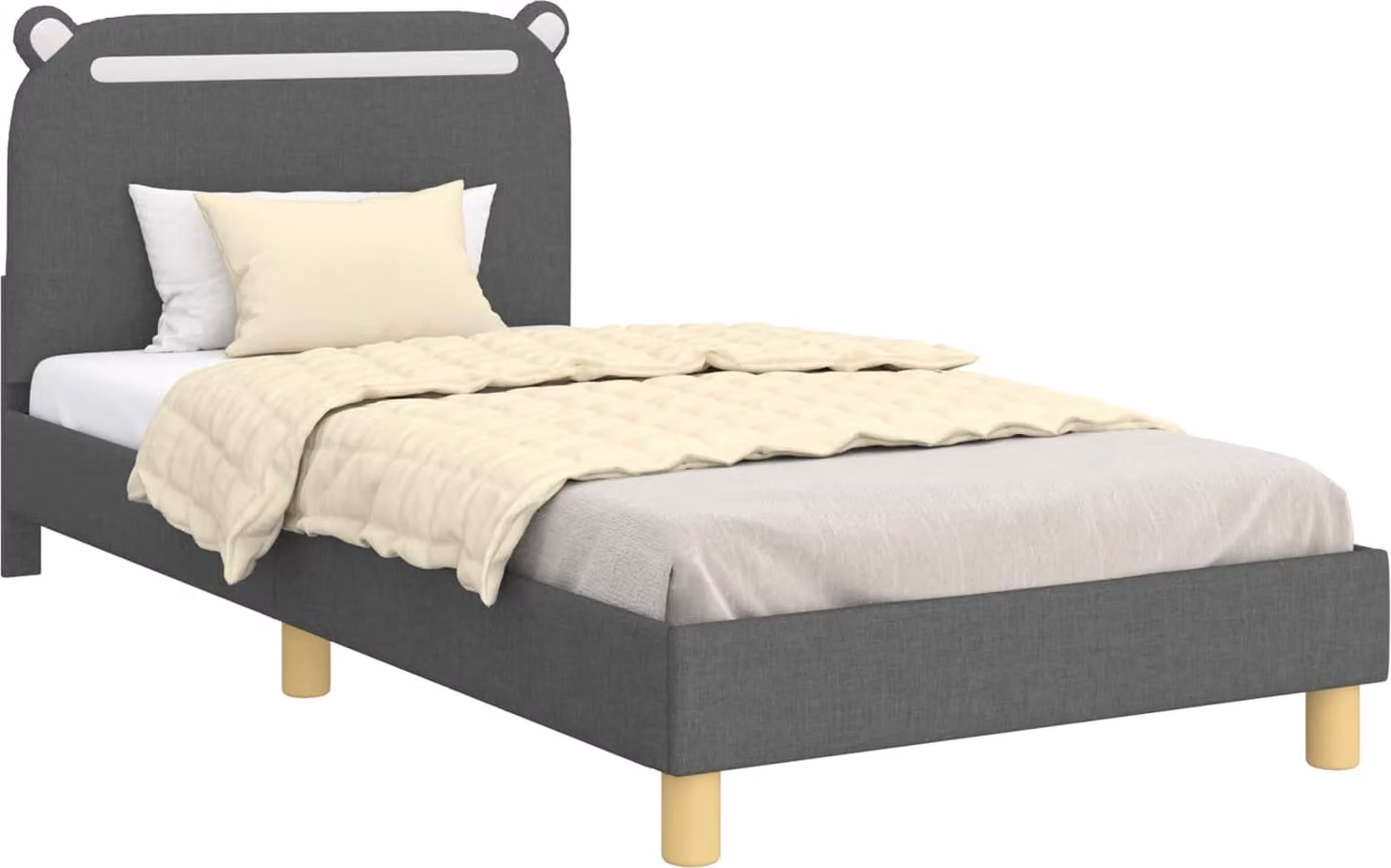 Struttura letto bambini con testata Grigio Scuro 80 x 200 cm