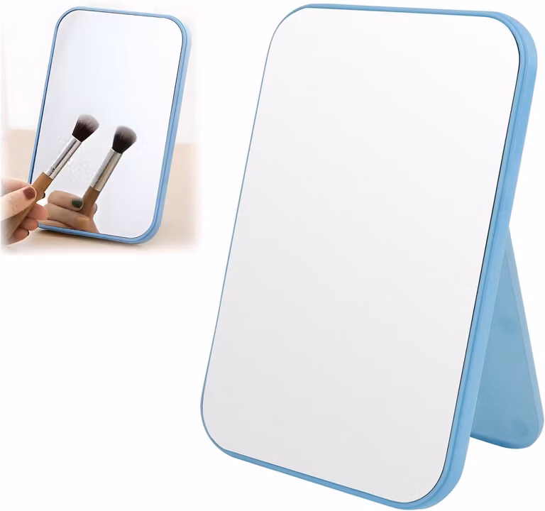 Specchio pieghevole da tavolo, dimensioni 20 x 13,5 cm, portatile, ideale per la casa e per i viaggi