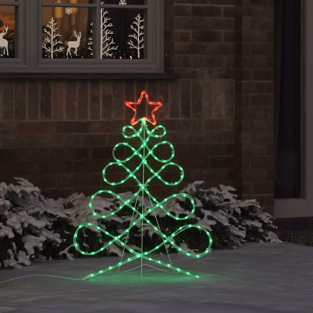 Luci LED a forma di albero di Natale multicolore vidaXL, H: 78 cm, L: 58 cm, in PVC