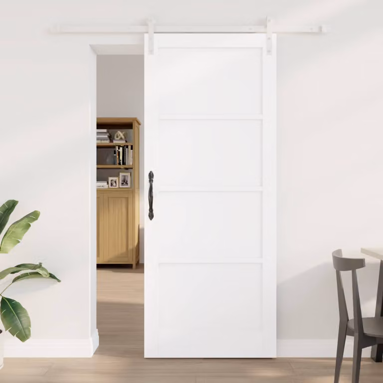 vidaXL Porta scorrevole 86 x 211 cm Legno ingegnerizzato Bianco