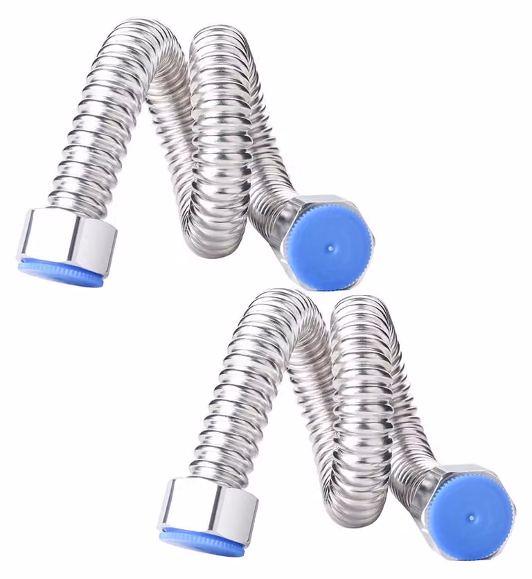 Connettore flessibile per rubinetto, 40 cm - 2 pezzi - Acciaio inossidabile - Tubo dell'acqua antirottura - Tubi flessibili - Adatto per cucina/bagno