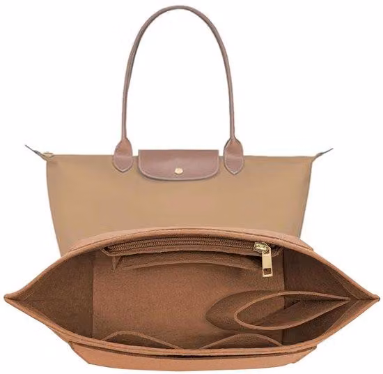 Inserto organizer in pelle, grande, marrone