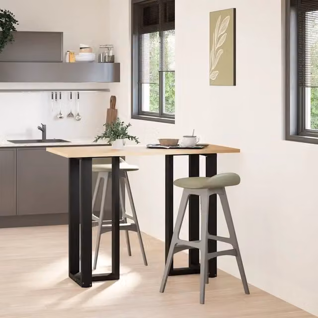 Coppia di gambe per tavolo da bar a forma di T vidaXL in metallo nero L/P/H: 40 x 35 x 101 cm