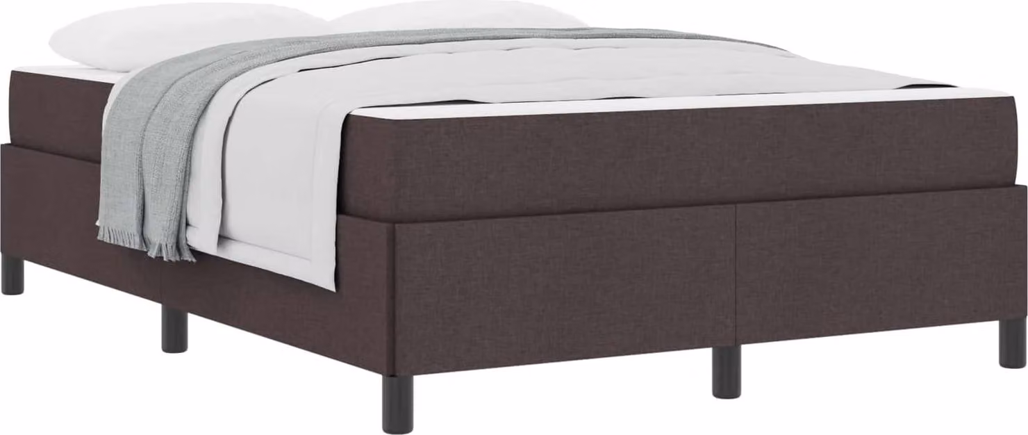 Letto a molle con materasso Marrone Scuro 140 x 190 cm Tessuto
