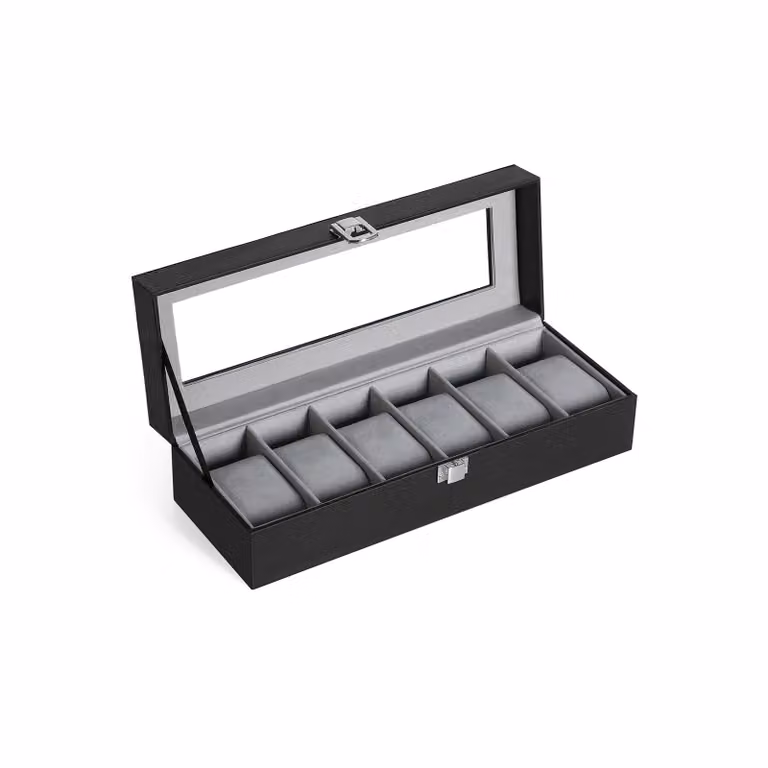 Portaorologi con 6 Scomparti in Velluto