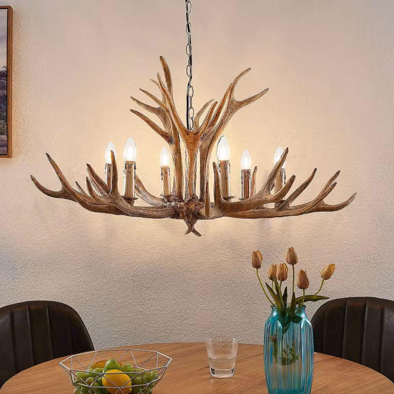 Lampada a sospensione Tejask Lindby, dimmerabile, Marrone / Ruggine, Soggiorno / Sala da pranzo, Plastica, Campagna / Rustiche, Lampada a sospensione