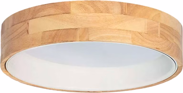 Plafone LED rotondo bianco naturale 15W, tonalità di bianco, 1000 lm, effetto legno, dimensioni: 9,5 x 37 x 37 cm, IP20, Abruzzo