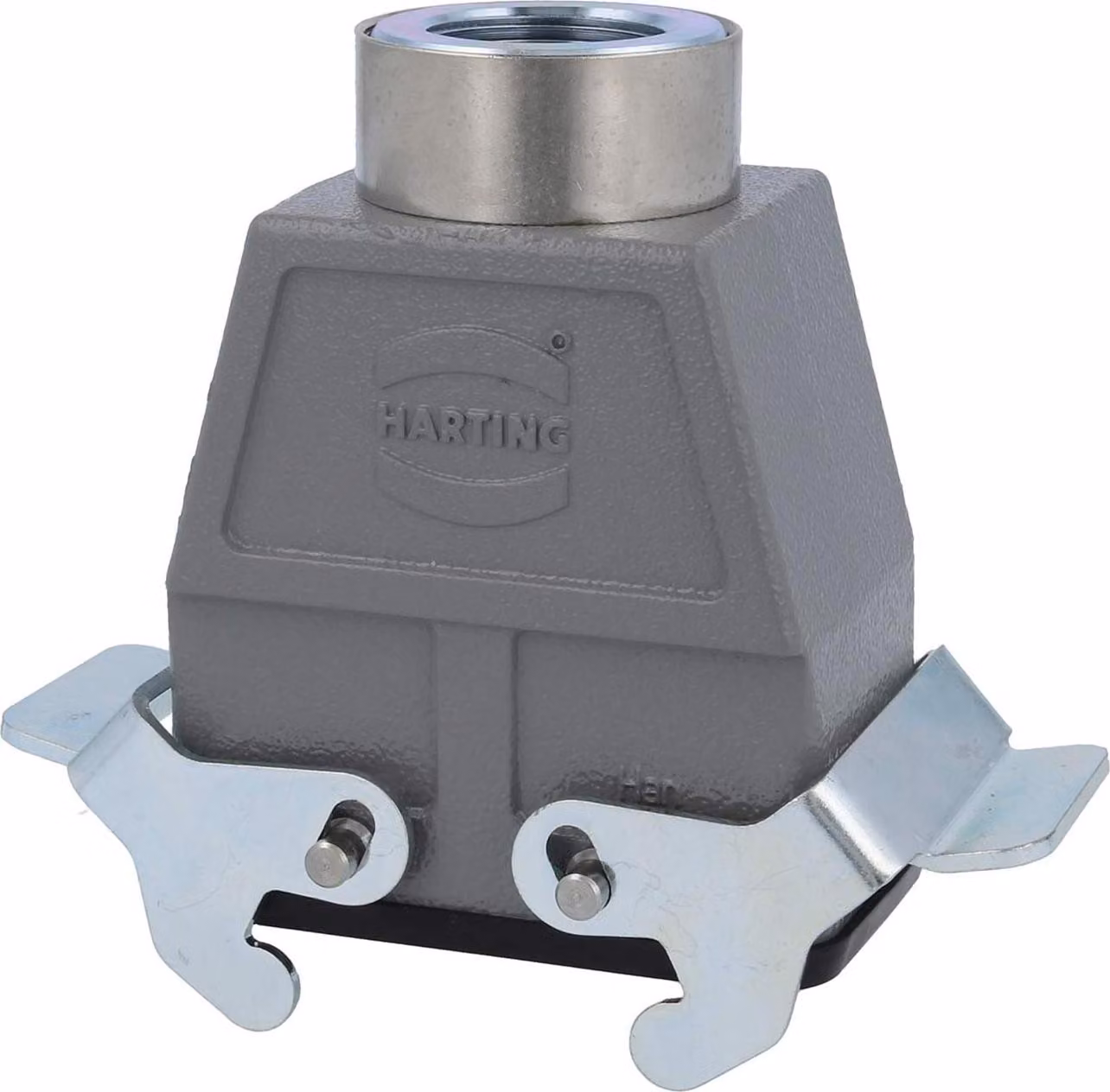 HARTING Han 10B Alloggiamento connettore alto, 1xM25 uscita cavo diritta, con 2 staffe trasversali Vite M25 Intervallo di serraggio 9,0 mm