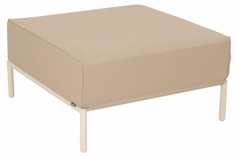 Pouf per mobili da giardino modulari in tessuto beige - Oviala Patio