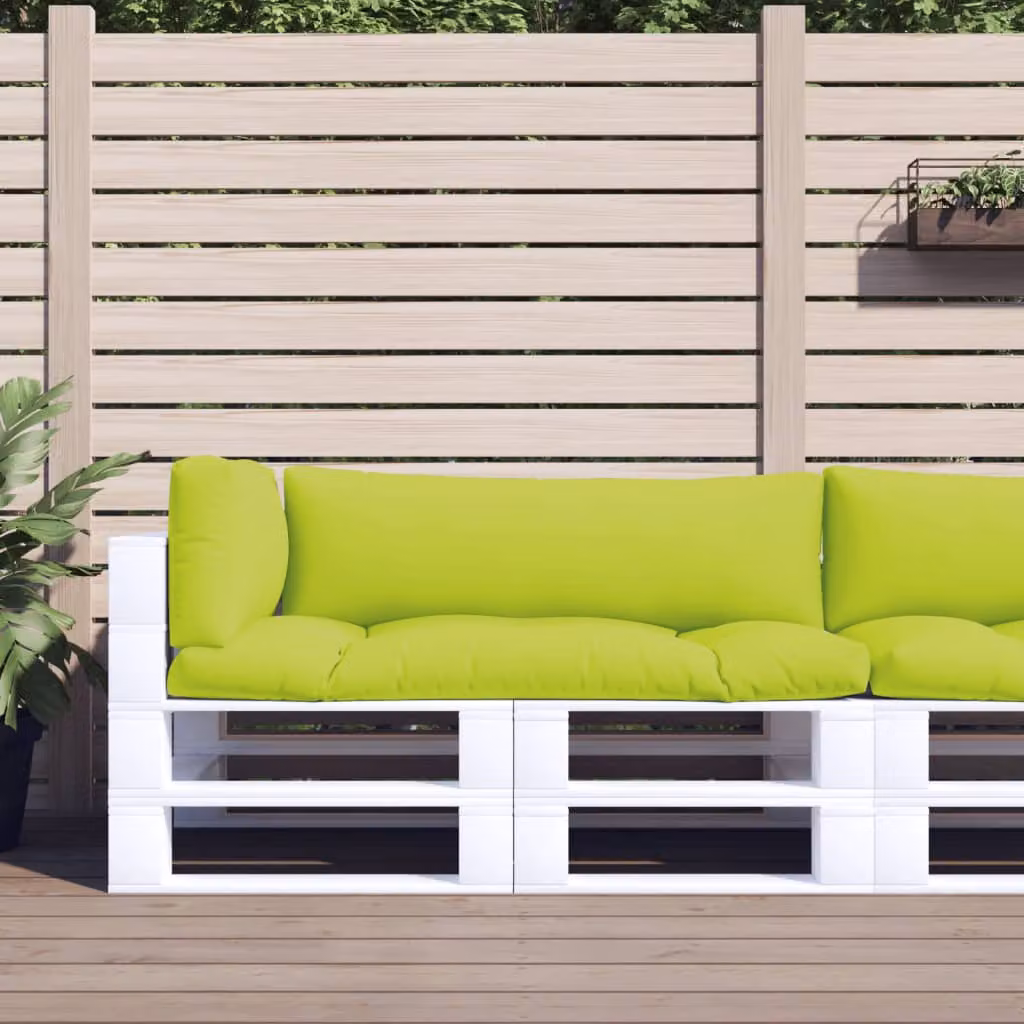Set di 3 cuscini per pallet vidaXL in poliestere verde, impermeabili e resistenti ai raggi UV