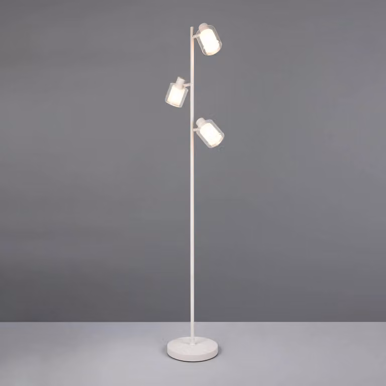 Reality Leuchten Lampada da terra Neralo, Alluminio / Grigio / Zincato, Soggiorno / Sala da pranzo, Metallo, Lampada da terra