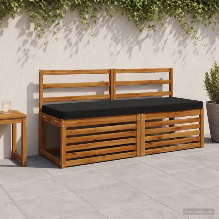 Cuscino per Panchina vidaXL Nero in Poliestere con Rivestimento Rimovibile e Resistente ai Raggi UV