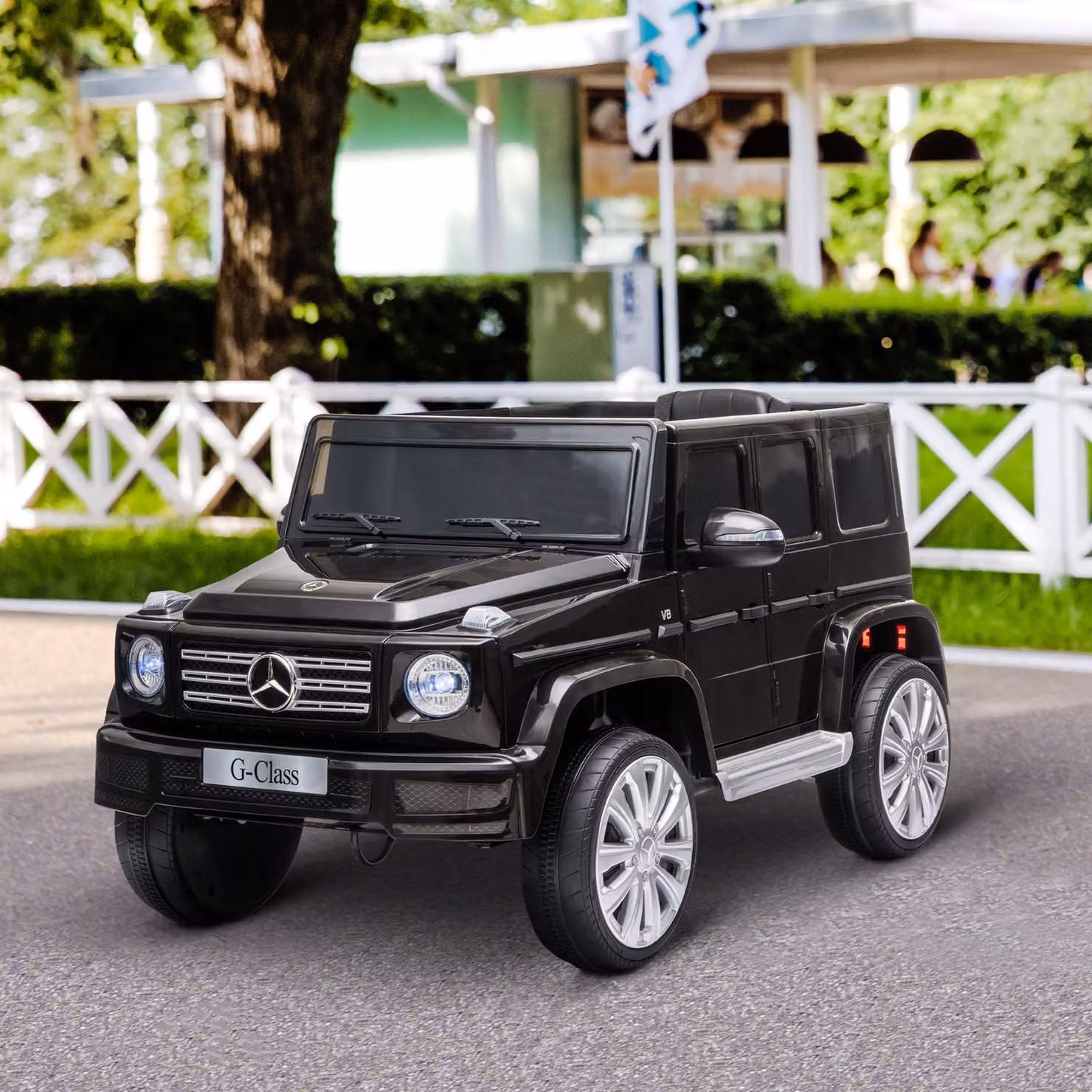 Macchina Elettrica Mercedes HOMCOM per Bambini 3-8 Anni con Telecomando, Fari LED e Musica, Nero – 2