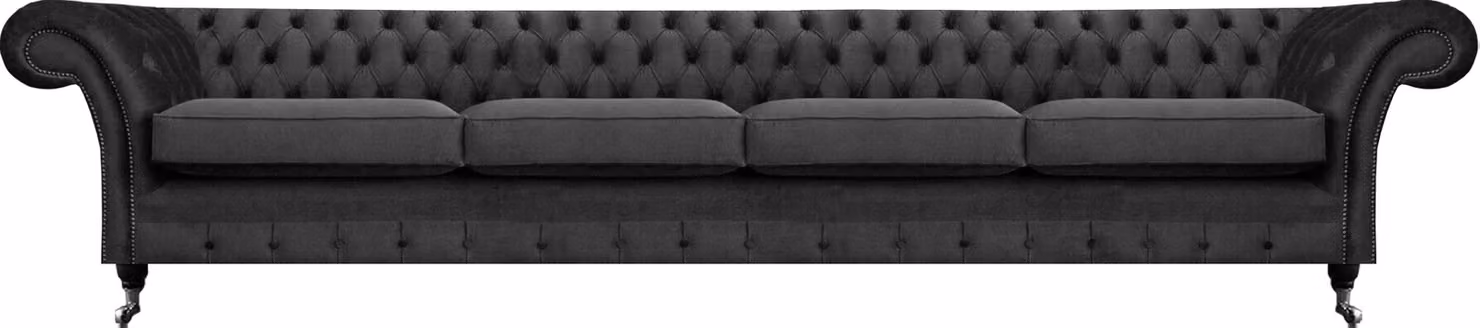 Wohnzimmer Sofa Viersitzer Couch Textil Einrichtung Schwarz Polstermöbel