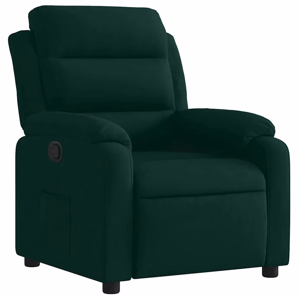 Poltrona Reclinabile Relax vidaXL in Velluto Verde con Braccioli e Regolazione Manuale – 2