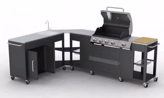 Barbecue a gas Montana, cucina portabile 4 bruciatori +1 40428