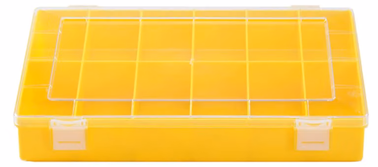 Scatola d'assortimento PS, 12 scomparti, giallo