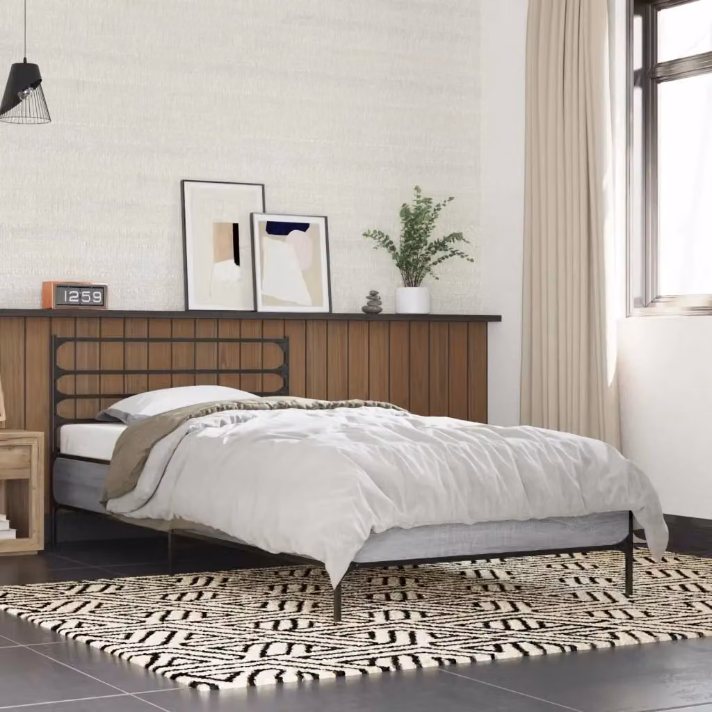 Letto singolo moderno Design In in legno MDF grigio L: 80 cm, P: 200 cm, H: 140 cm – 2