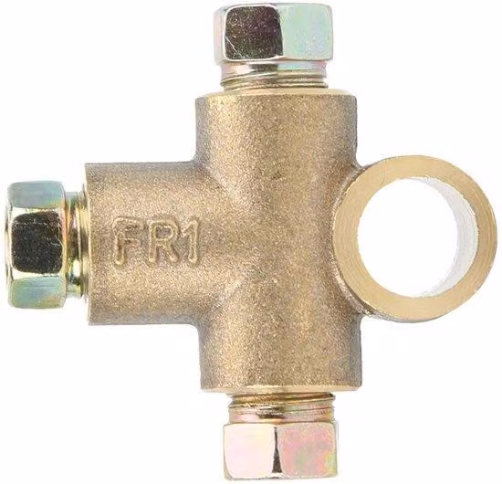 Raccordo a T in alluminio M10 - 3 vie - Leggero - Compatto - Per manubrio