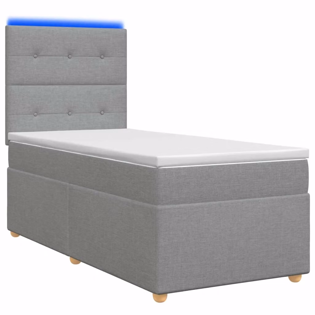 Letto box spring con materasso ibrido vidaXL Grigio Chiaro L: 80 cm, P: 200 cm, H: 140 cm – 2