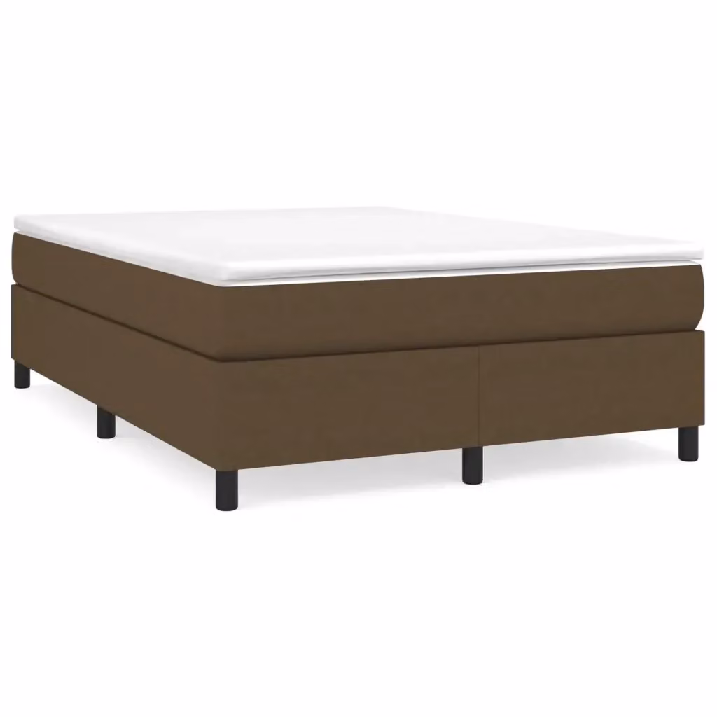 Struttura Letto a Rete a Molle e Giroletto DESIGN IN in Tessuto Marrone Scuro L 140 x P 190 cm – 2