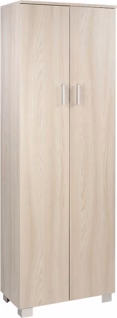 Armadio moderno a due ante in legno color olmo chiaro e beige con ripiani interni L: 34 cm, P: 62 cm, H: 178 cm