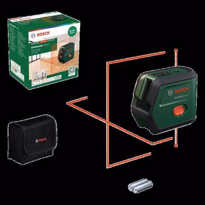 Marcatore laser universale BOSCH con custodia e 2 batterie AA da 1,5 V