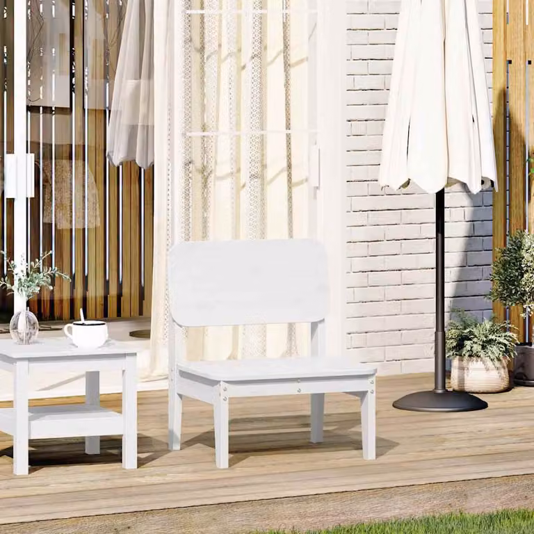 Sedia da giardino vidaXL in legno di pino massello bianco L 60 cm, P 52,5 cm, H 72 cm