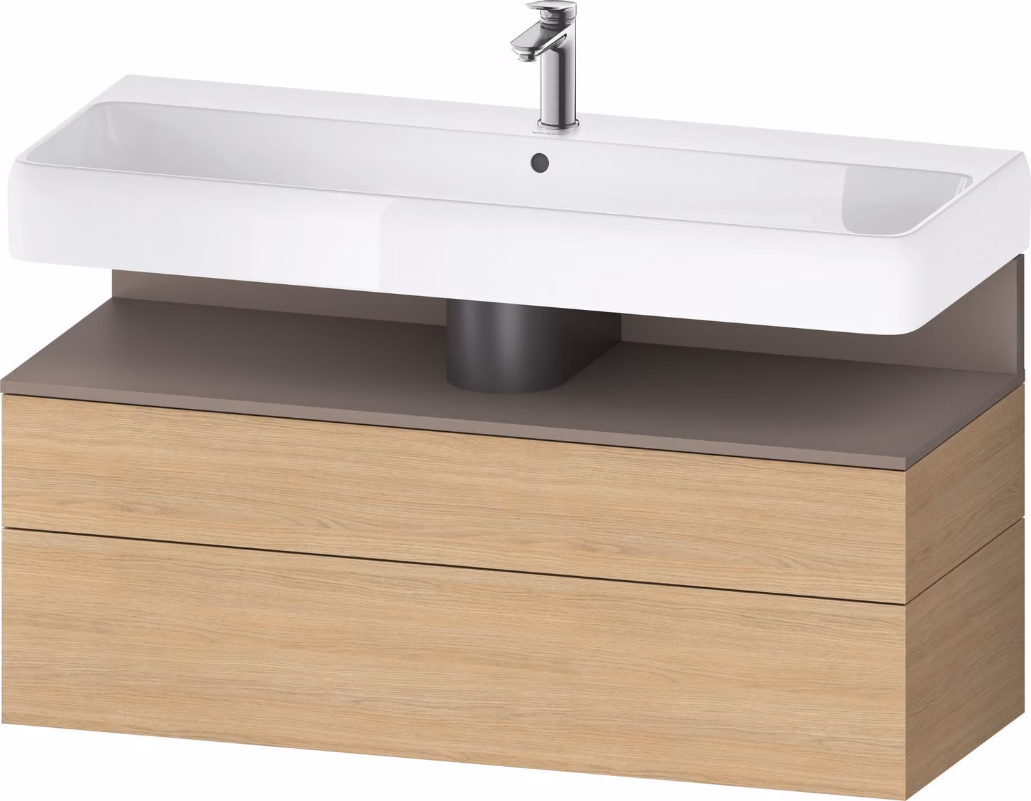Duravit Collection One Meuble sous-lavabo, 1 tiroir et 1 tiroir, 1190x470x590mm, niche basalte mat, QA4396043300010, QA4396043300010