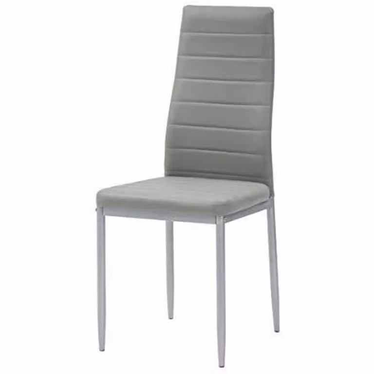 Sedia da pranzo Vestiamo Casa in ecopelle grigia e metallo, H 98 x L 40,5 x P 42 cm