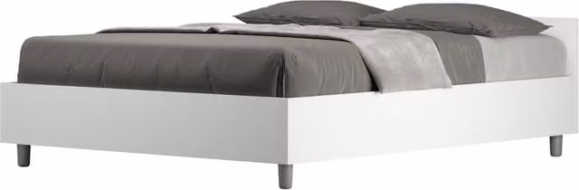 BS COM Letto matrimoniale francese senza rete 140x190 bianco frassino