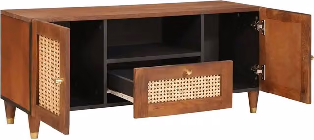Mobile TV | Armadietto TV | Mobile Porta TV Marrone 105 x 33,5 x 46 cm Legno di mango massello
