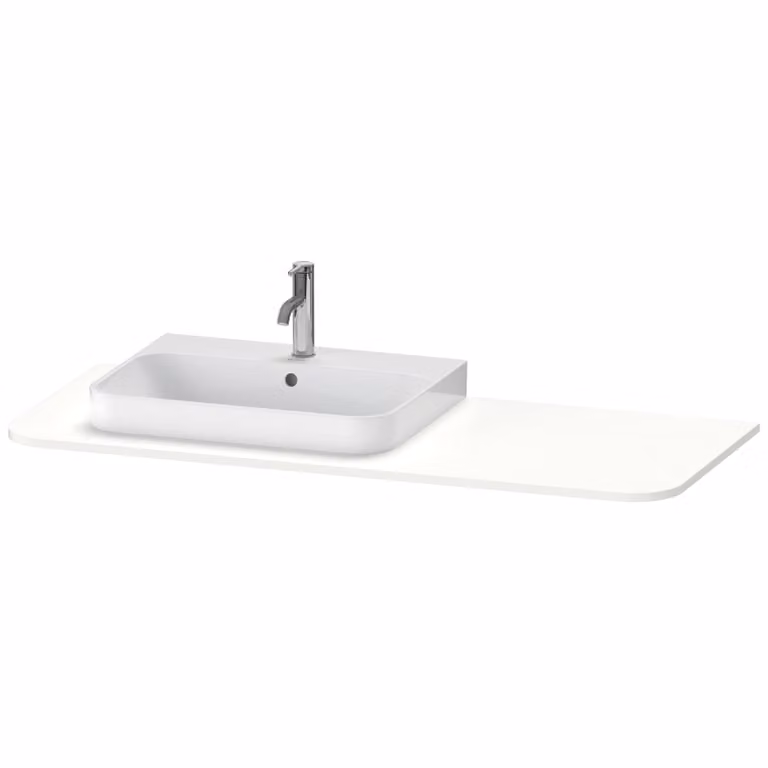 Console Duravit Happy D.2 Plus, 1300x550 mm, 1 découpe à gauche, pour meuble sous-lavabo HP4942, HP4962, HP4972, HP031KL3636, HP031KL3636