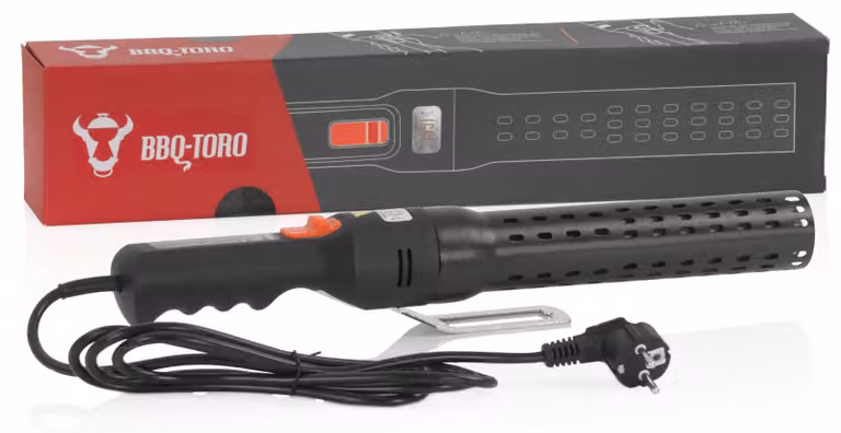 Accenditore elettrico per barbecue, 2000 W, 650 °C, nero