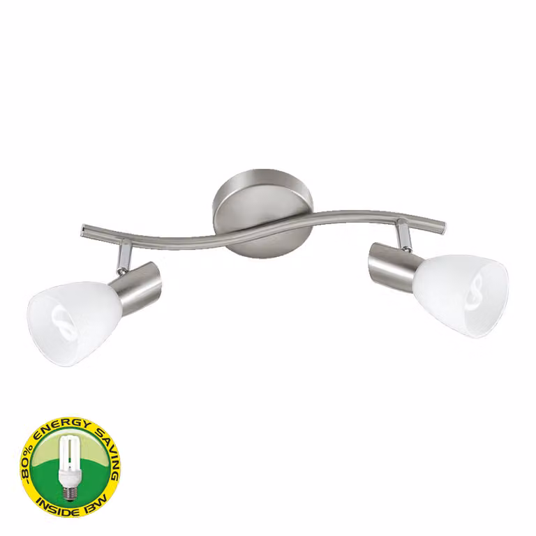 Faretto TORRO 2xE14/40W, nichel satinato L: 355, H: 145, dimmerabile