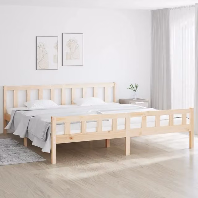 Giroletto senza Materasso-Struttura Letto in Legno Massello 160x200 cm 567875