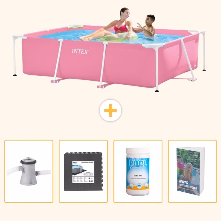 Piscina fuori terra rettangolare - 220x150x60 cm - 5 pezzi - Modello SCB125