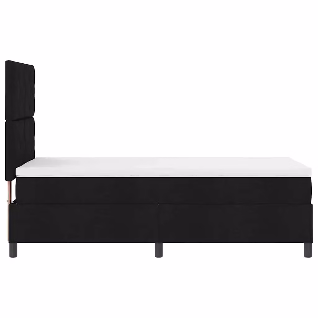 Letto a molle con testiera vidaXL in tessuto nero L: 100 cm, P: 200 cm, H: 128 cm – 2