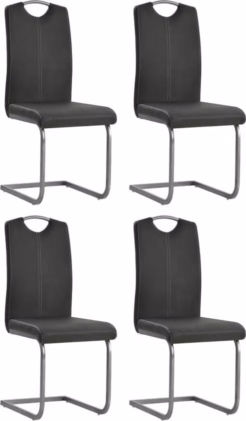 vidaXL 4x sedia sala da pranzo sedia sala da pranzo sedia a sbalzo sedia sedia da cucina sedia sedia sedia sala da pranzo grigio imitazione pelle