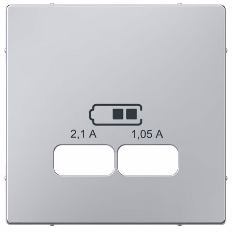 MERTEN MEG4367-0460 Piastra centrale per stazione di ricarica USB, in alluminio