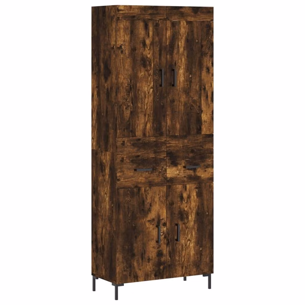 Credenza Rovere Fumo 69,5x34x180 cm in Legno Multistrato