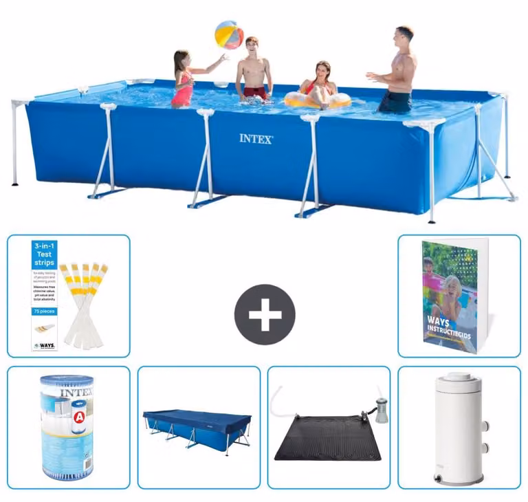 Piscina fuori terra rettangolare - 450x220x84 cm - 5 pezzi - Modello S168