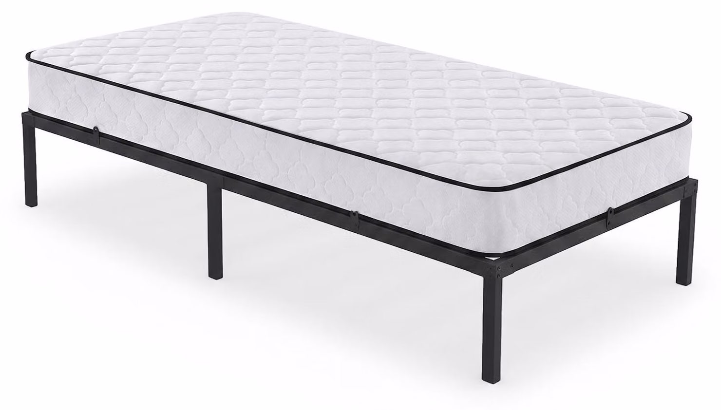 Letto Pieghevole in Metallo 90x200 cm con Materasso Letto per Ospiti Salvaspazio con Struttura e Rete a Doghe Nero 6 Gambe 10 Doghe