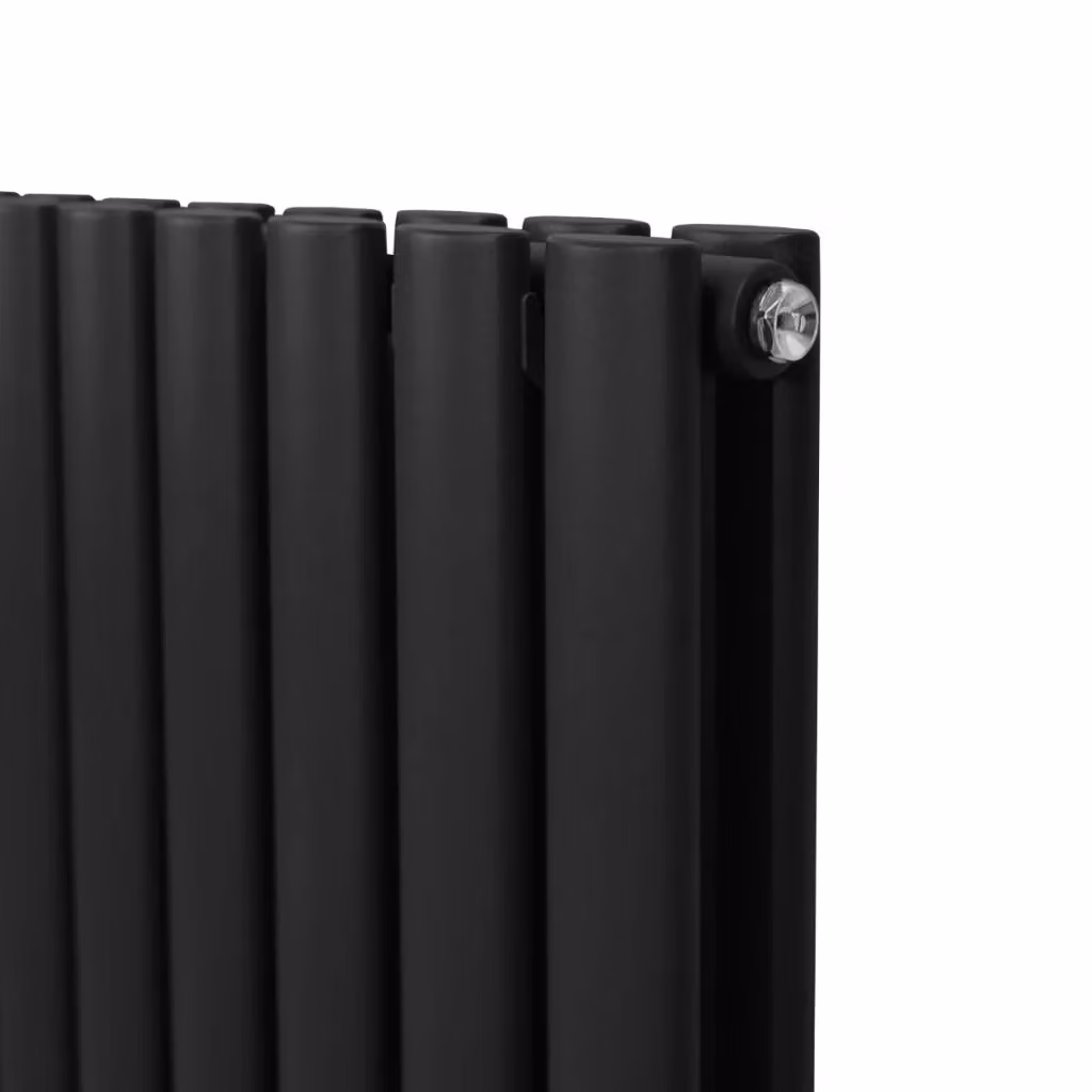 Radiatore a colonna ovale Designer MONSTER SHOP nero con valvole cromate L: 60 cm, H: 78 cm – 2