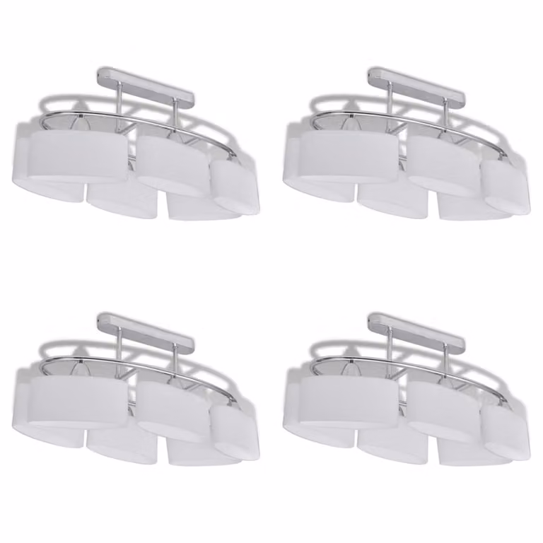 Lampade da Soffitto Ellissoidali 4 pz Paralume in Vetro E14