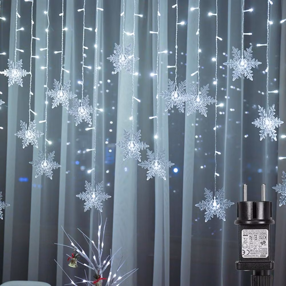 94 LED fiocco di neve fata luci impermeabile Natale giardino festa decorazione, bianco