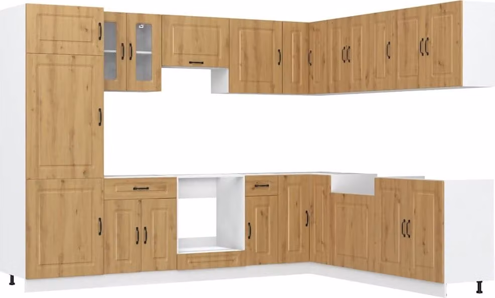 Set Mobili da Cucina 14 pz Kalmar Rovere Artigianale Truciolato
